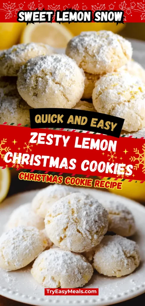 Add a zesty twist to your Christmas sweets with these lemon powdered sugar cookies — perfect for holiday treats