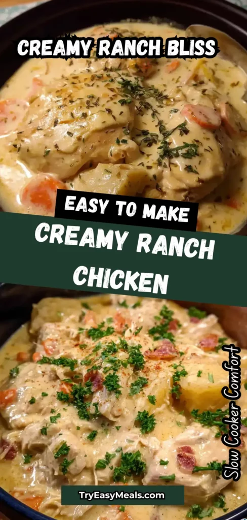 CROCKPOT CREAMY RANCH CHICKEN RECIPE 1 CROCKPOT CREAMY RANCH CHICKEN RECIPE