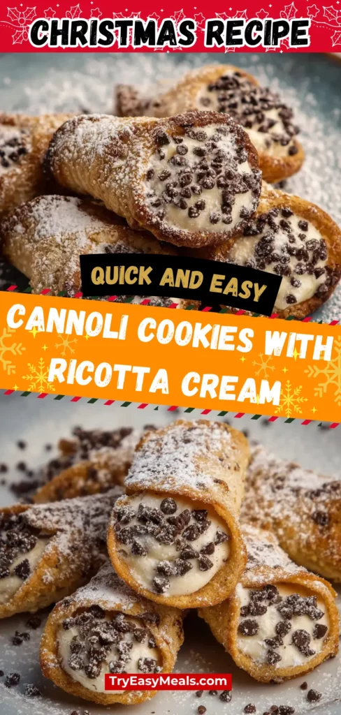 Crispy edges creamy filling and pure festive delight — these Cannoli Cookies make every Holiday Baking day feel special. A must for Unique Christmas Cookies fans