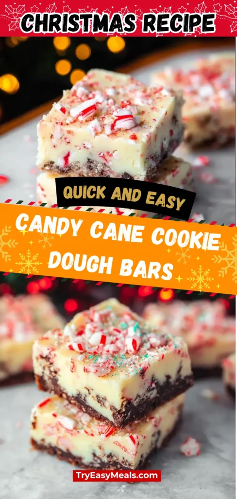 Safe to eat and full of peppermint flavor these Cookie Dough Bars are a crowd pleaser Easy Christmas Treats that make Holiday Baking stress free and delicious