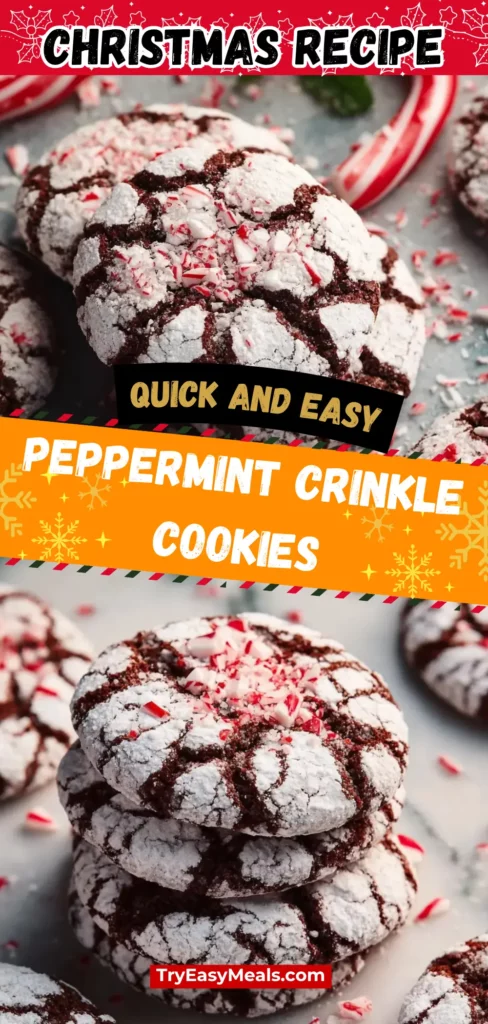 Soft chewy and covered in powdered sugar — these Peppermint Crinkle Cookies are a cozy favorite from your Christmas Baking Ideas. Sweet simple and full of holiday cheer