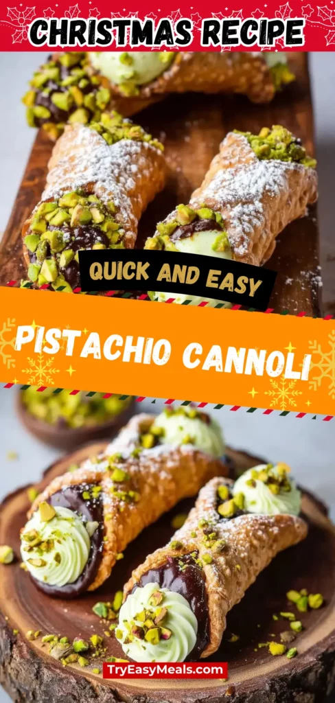 These Pistachio Cannoli bring a taste of Italy to your Holiday Baking. Rich creamy and crunchy — the perfect addition to your Christmas Cookies Recipes collection