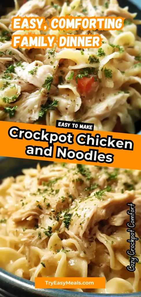 This country style crockpot chicken and noodles recipe is the ultimate comfort food