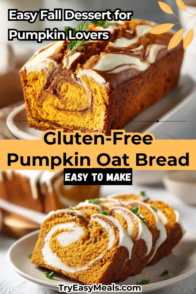 Ultra moist Cream Cheese Swirled Pumpkin Bread loaf with creamy swirl perfect for fall baking and pumpkin desserts