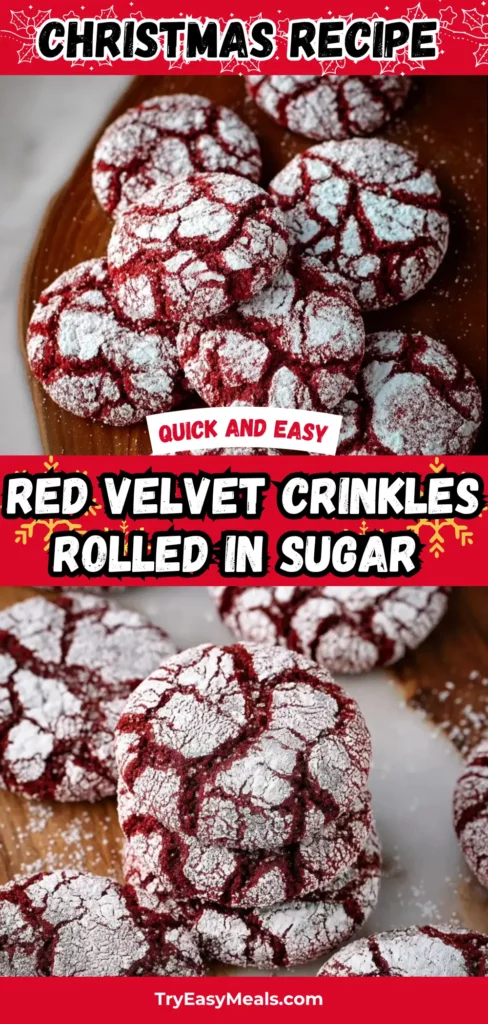 13 1. These red velvet crinkles rolled in powdered sugar are a staple in christmas cookies recipes. Soft chewy and coated in sweetness theyre the highlight of holiday baking