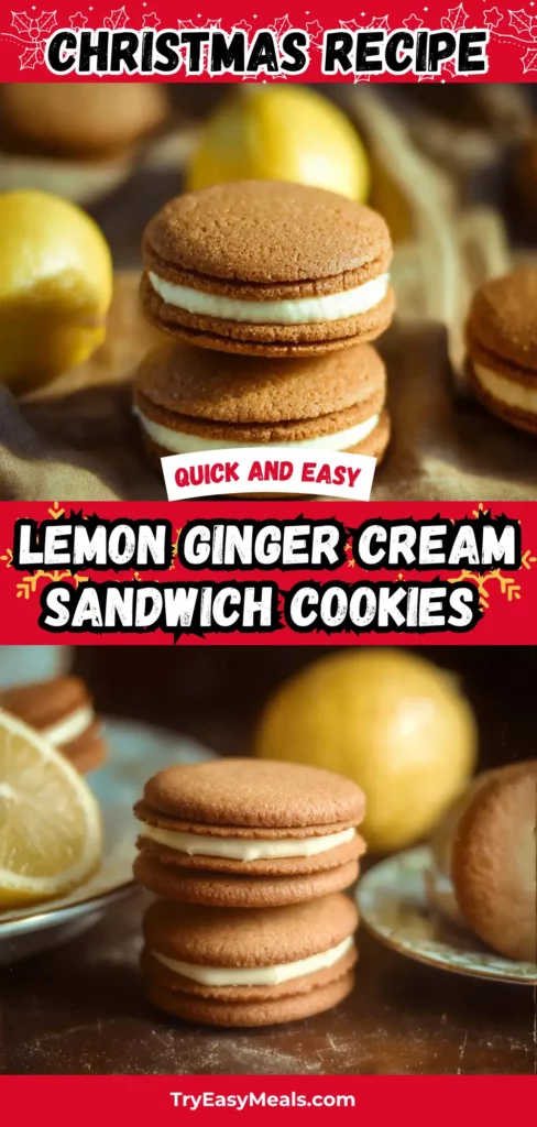 16 1. Lemon ginger sandwich cookies filled with cream for holiday baking and xmas cookies