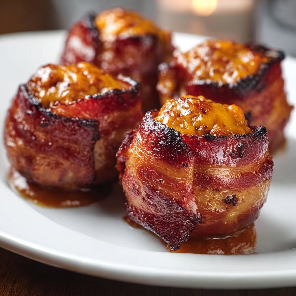 Cheddar-Stuffed BBQ Bacon Bombs