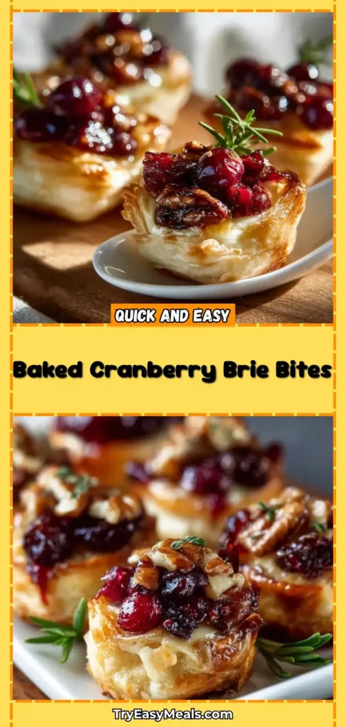 Baked Cranberry Brie Bites Easy Holiday Appetizers Make Ahead Snack Ideas