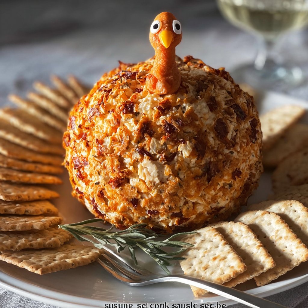 Turkey Shaped Cheese Ball