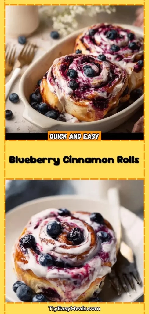 Delicious Blueberry Cinnamon Rolls Homemade Sweet Rolls with Blueberry Filling