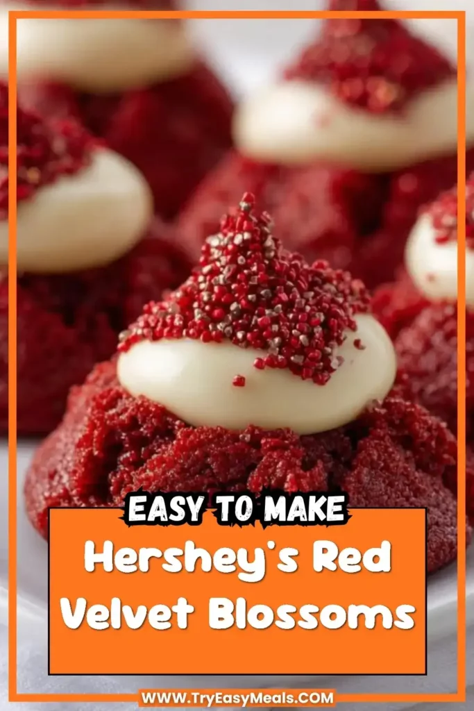 Delicious Hershey Red Velvet Blossom Cookies Perfect for Valentines Day Treats