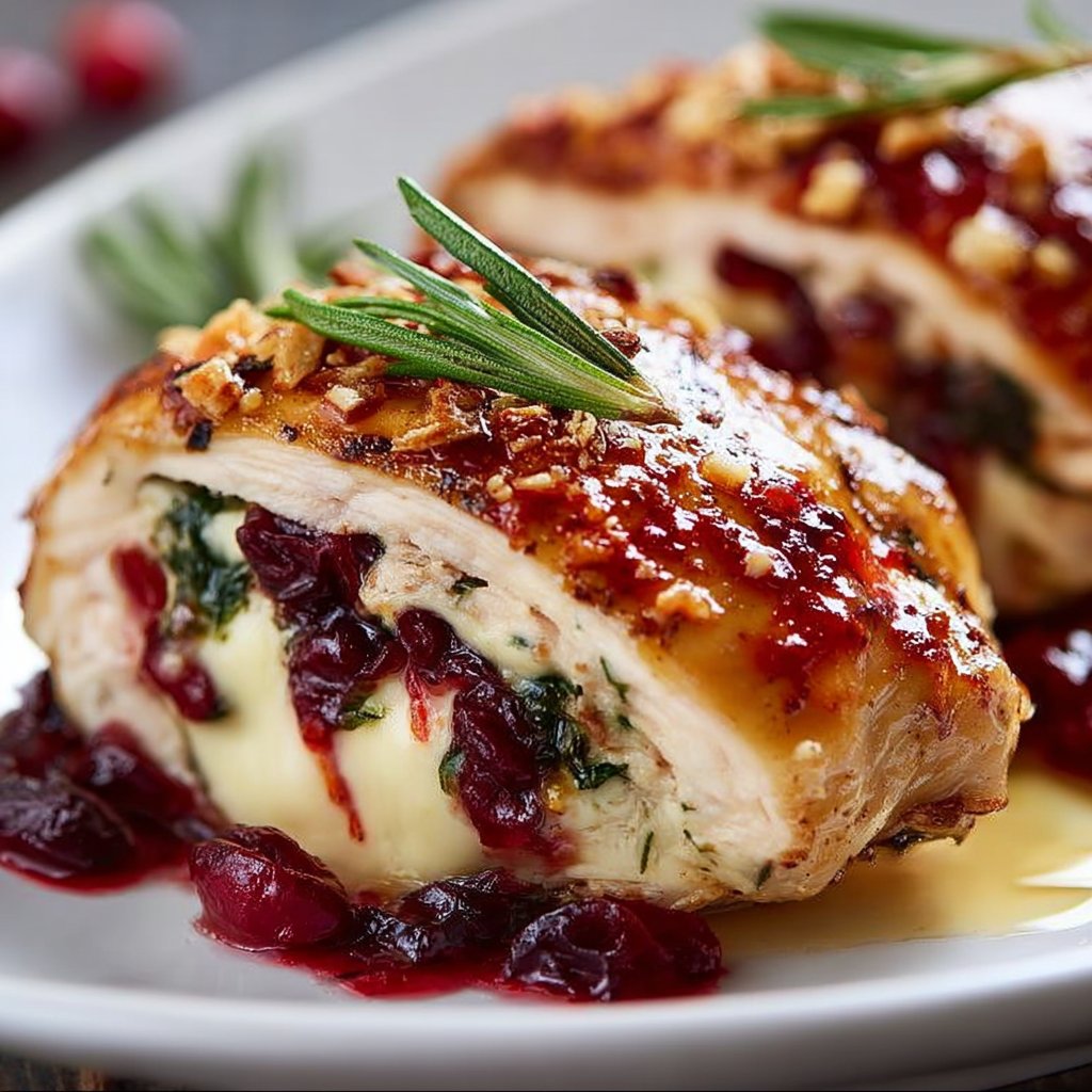 Impressive Cranberry Brie Stuffed Chicken