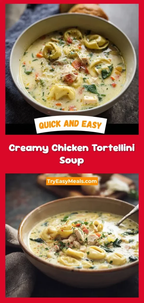 Easy Creamy Chicken Tortellini Soup