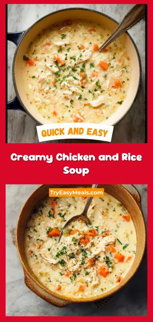 Easy Creamy Chicken and Rice Soup