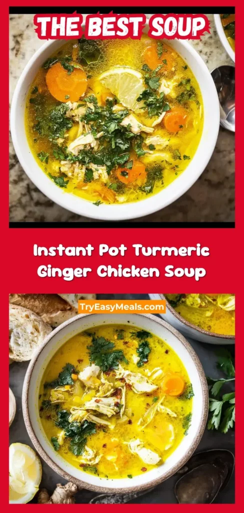 Easy Instant Pot Turmeric Ginger Chicken Soup