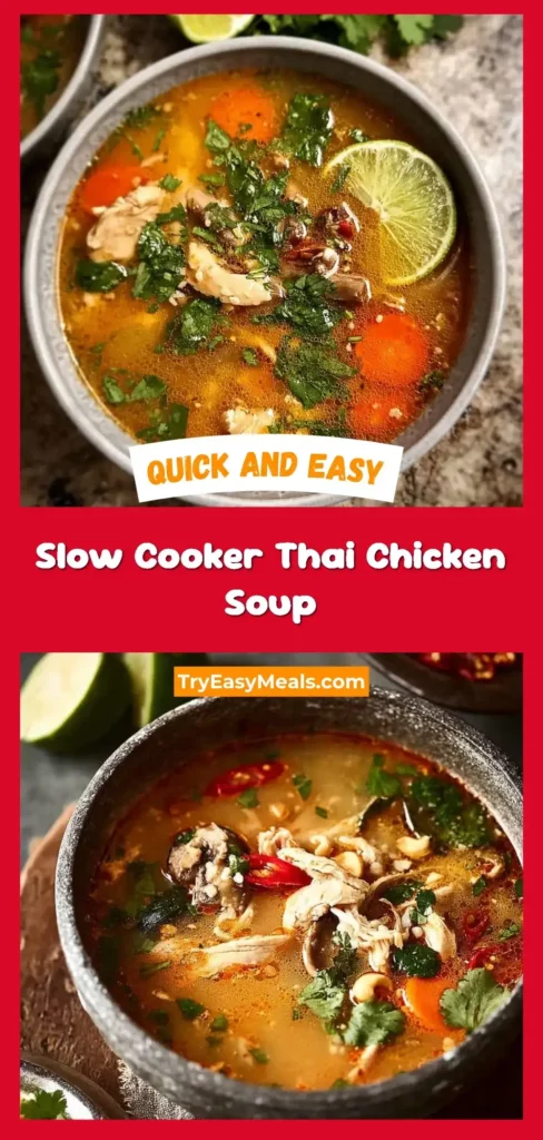 Easy Slow Cooker Thai Chicken Soup