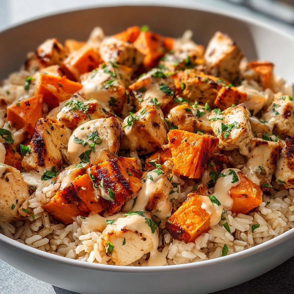 Chicken and Sweet Potato Rice Bowl