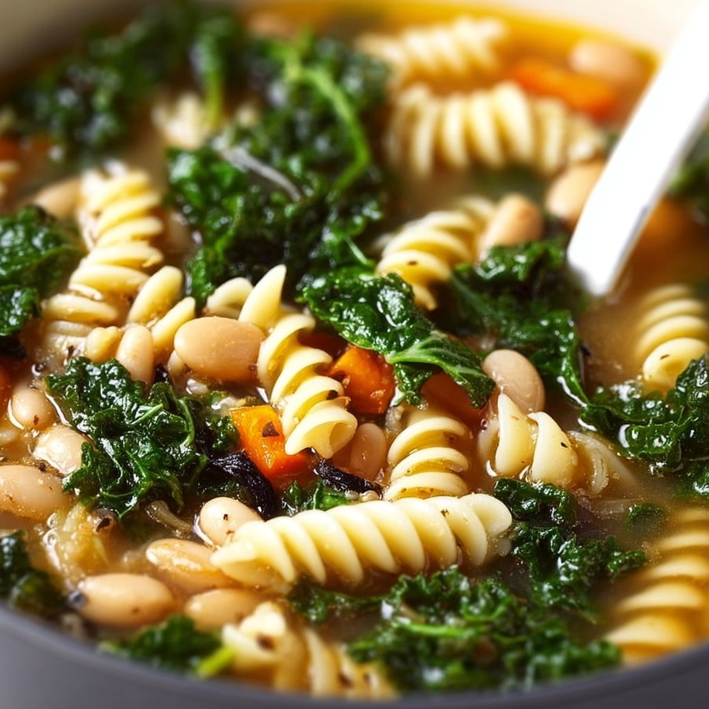 Pasta and Bean Soup with Kale