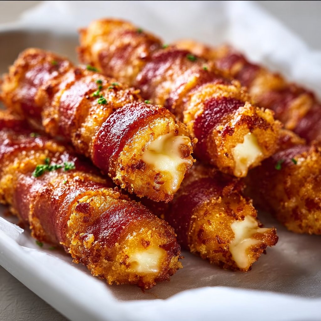 Nashville Hot Bacon-Wrapped Mozzarella Sticks