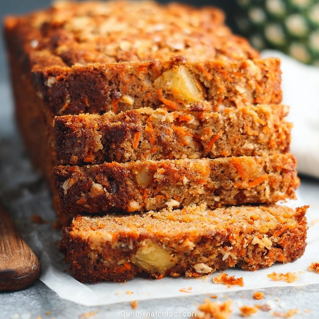 Quick & Healthy Carrot Cake Bread Loaf with Pineapple 1 Quick & Healthy Carrot Cake Bread Loaf with Pineapple