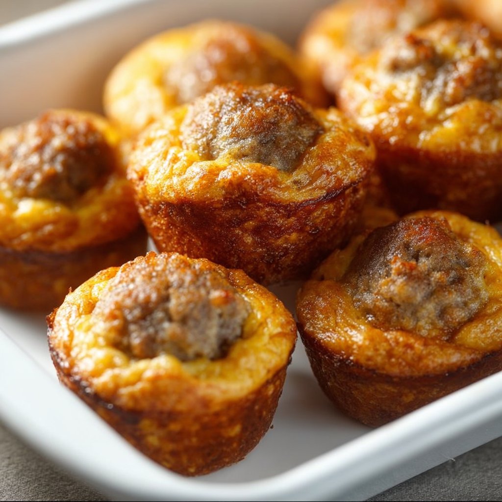 High-Protein Pancake Sausage Mini Muffins