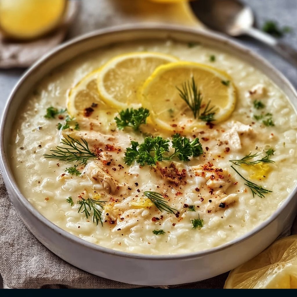 Greek Avgolemono Soup (Lemon Chicken & Rice Soup)