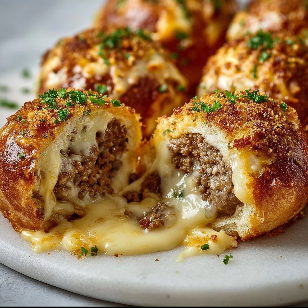 Garlic Parmesan Cheeseburger Bombs