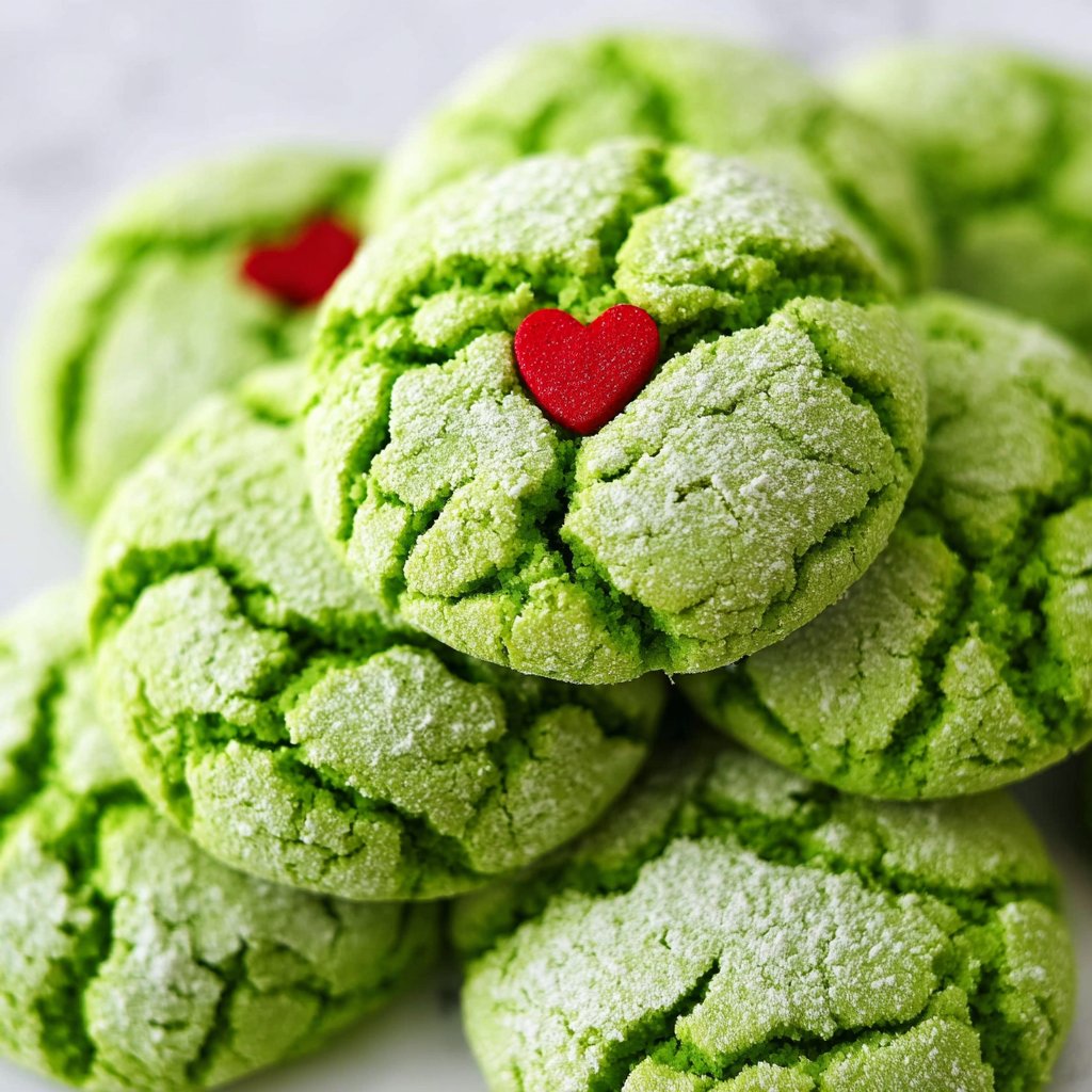 Grinch Cookies (Green Crinkle Cookies)