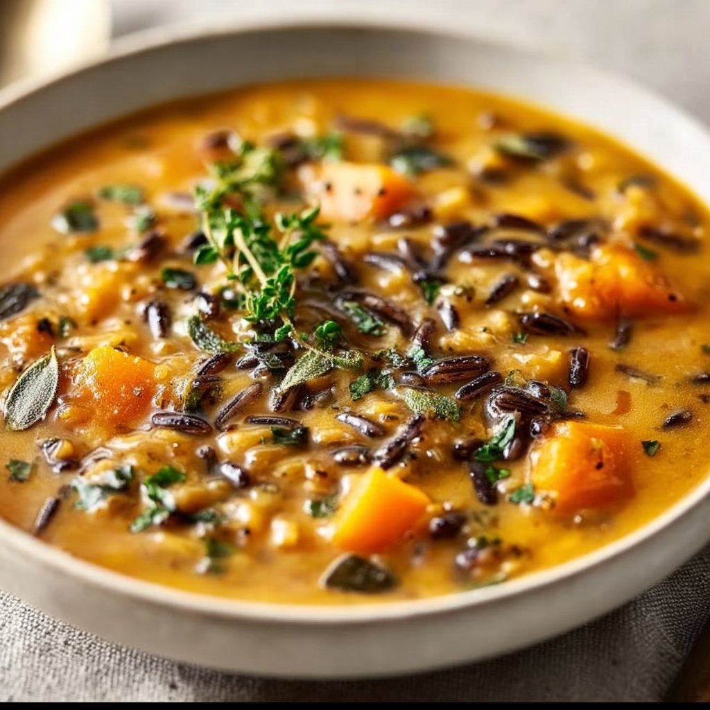Vegan Pumpkin Wild Rice Soup