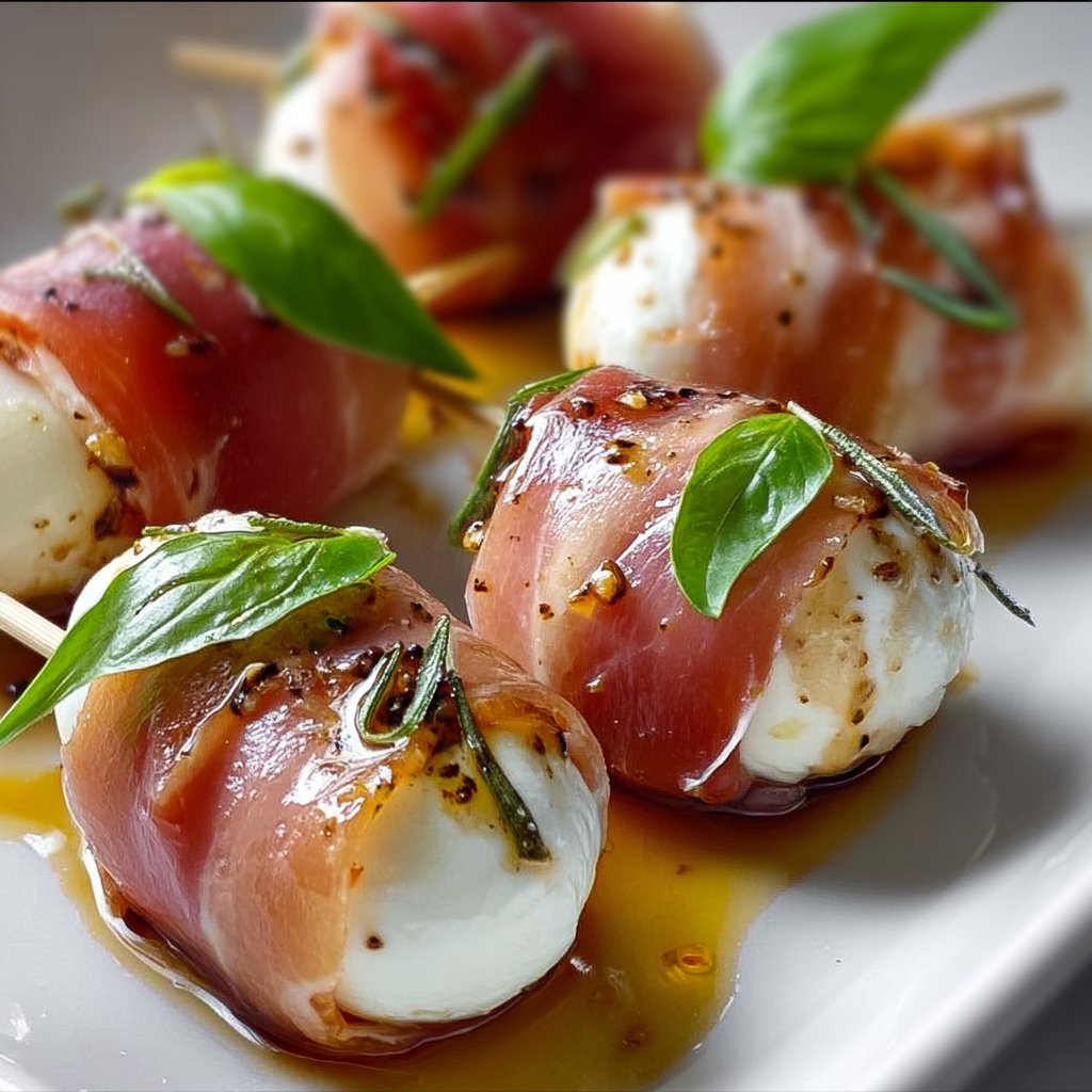 Prosciutto Wrapped Mozzarella Bites