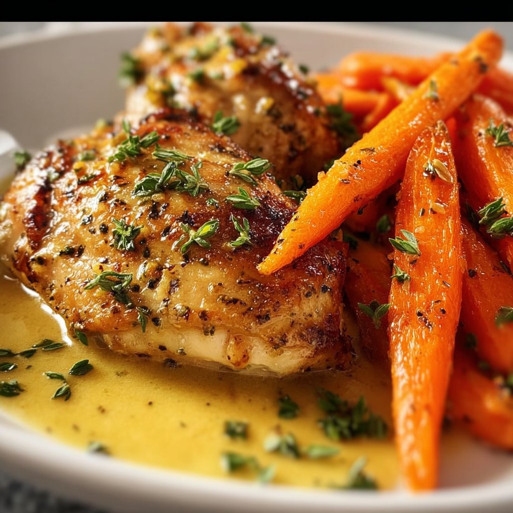 Honey Dijon Baked Chicken with Roasted Carrots