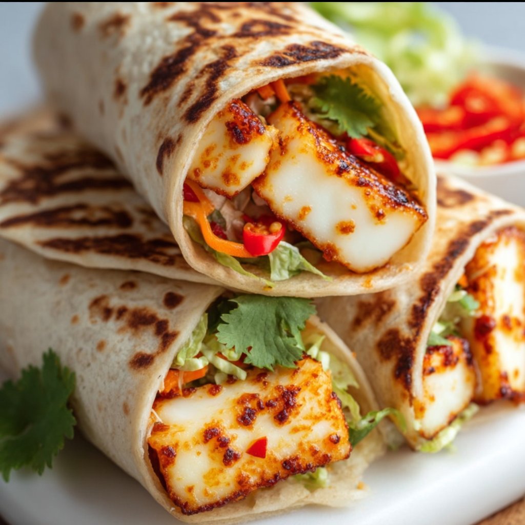 Sweet Chili Halloumi Wraps