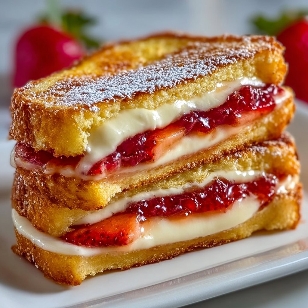 Fried Strawberry Cheesecake Sandwiches 1 Fried Strawberry Cheesecake Sandwiches