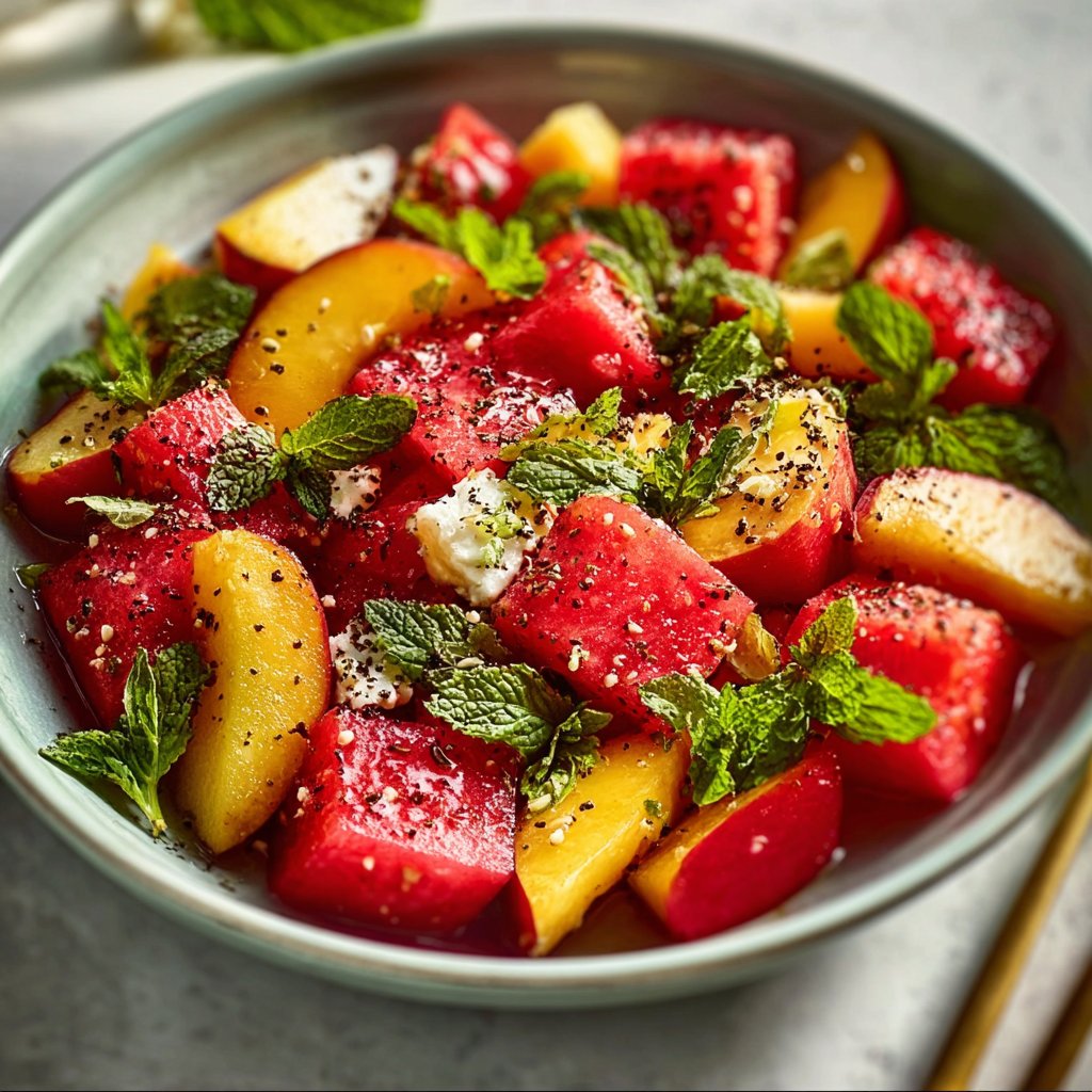 Peach and Watermelon Salad