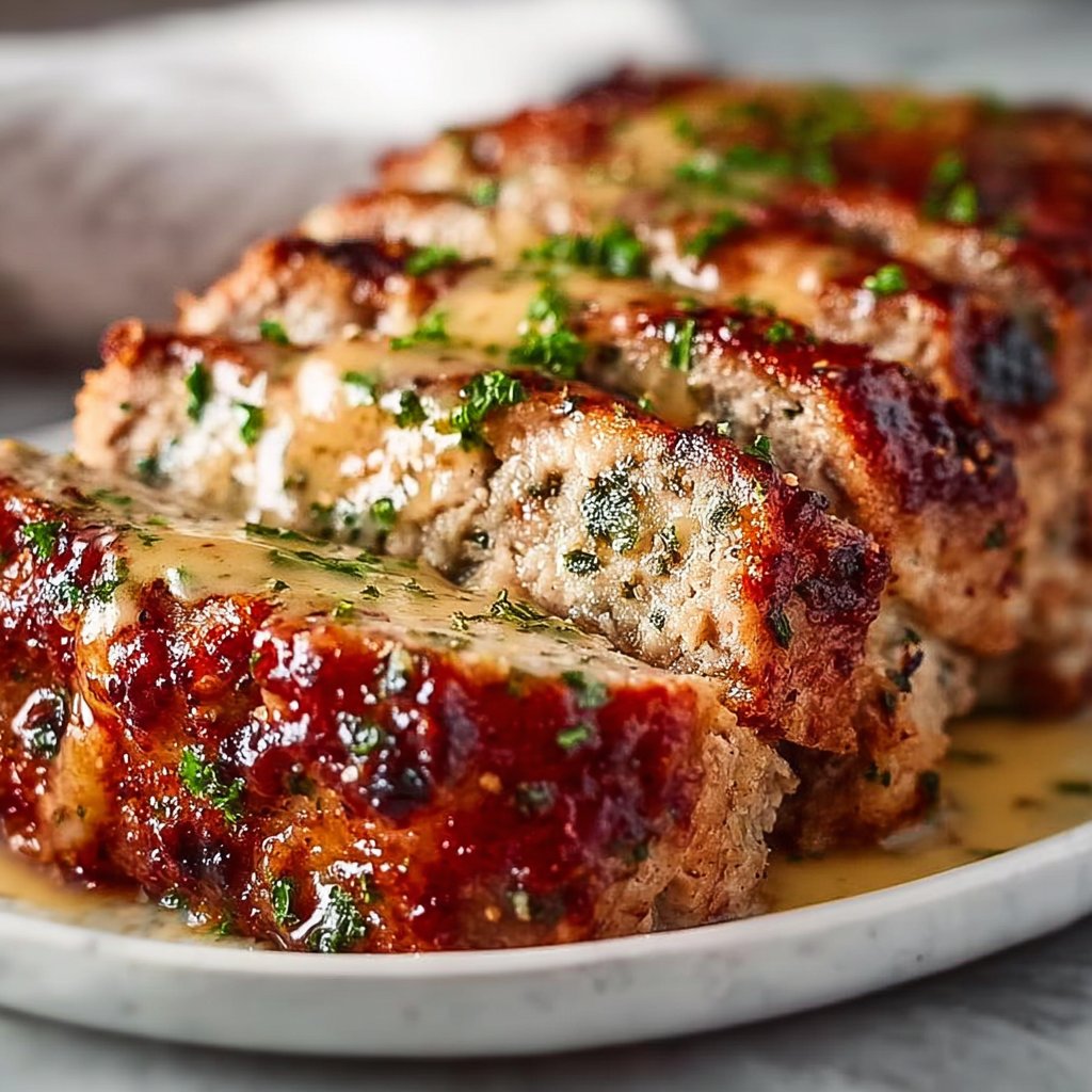 Garlic Parmesan Chicken Meatloaf