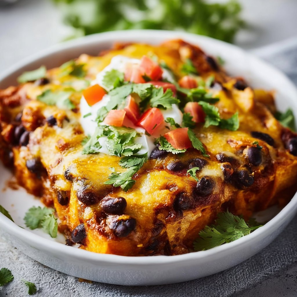 Sweet Potato and Black Bean Enchilada Casserole: A Hearty, Vegetarian Delight