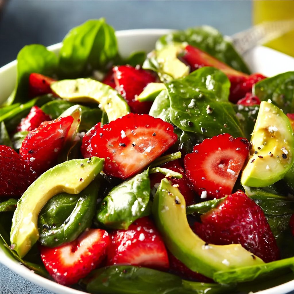 Strawberry Avocado Spinach Salad