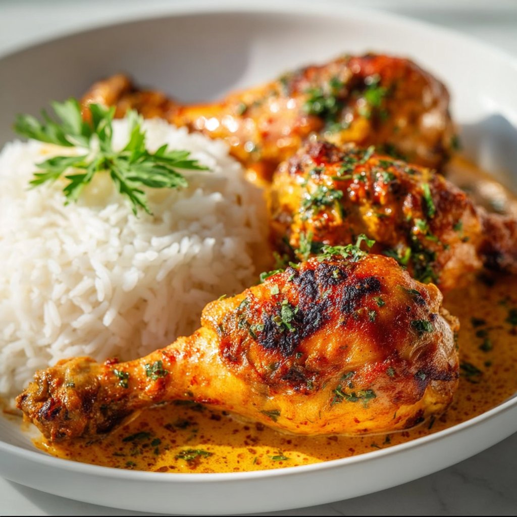 Creamy Paprika Chicken Drumsticks with Steamed Rice 1 Creamy Paprika Chicken Drumsticks with Steamed Rice
