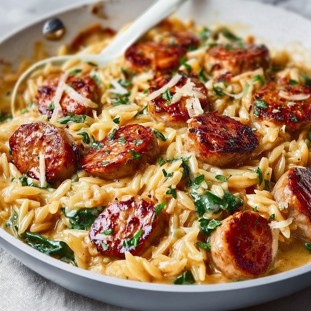 Creamy Chicken Sausage Orzo: A One-Pan Meal