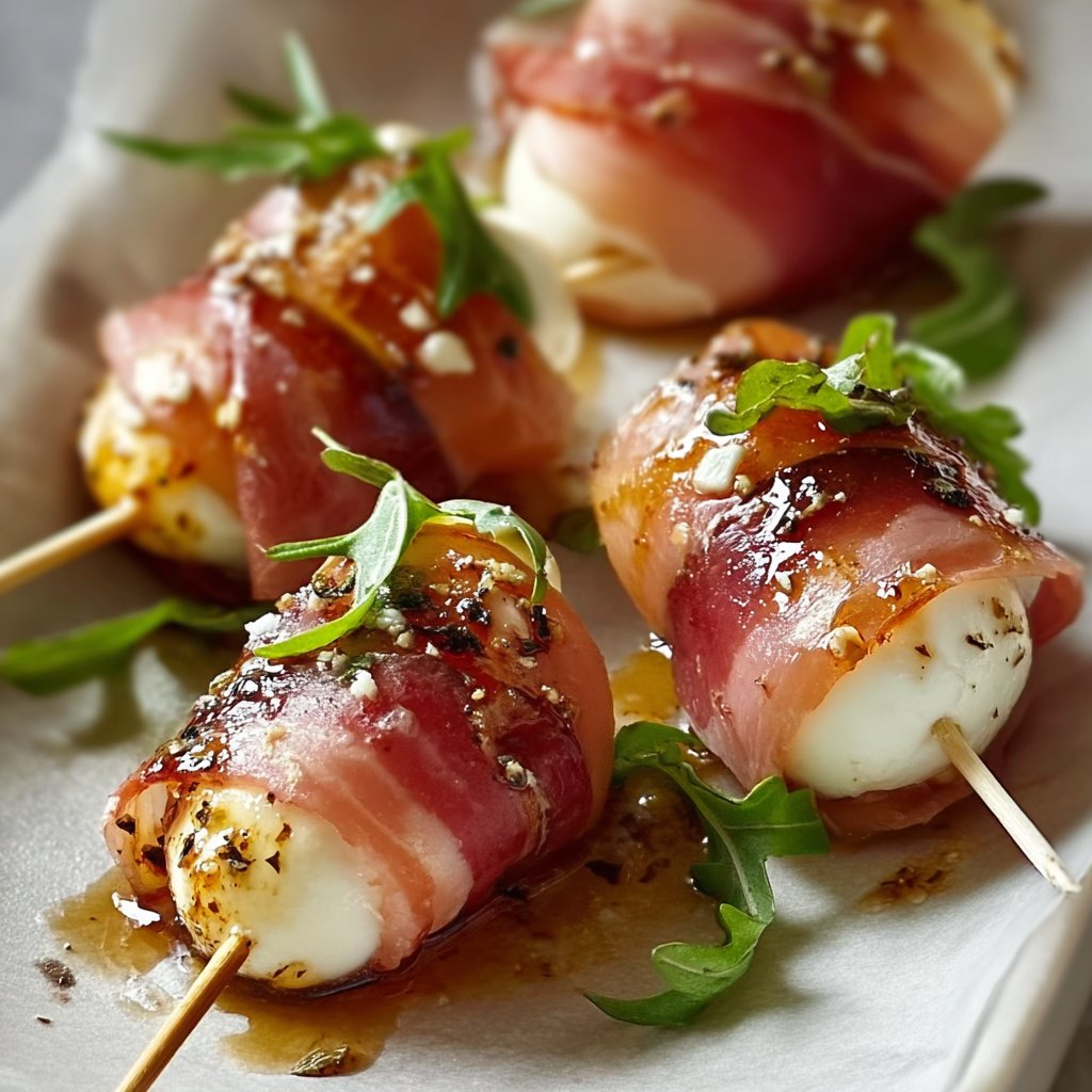 Prosciutto Wrapped Mozzarella Bites
