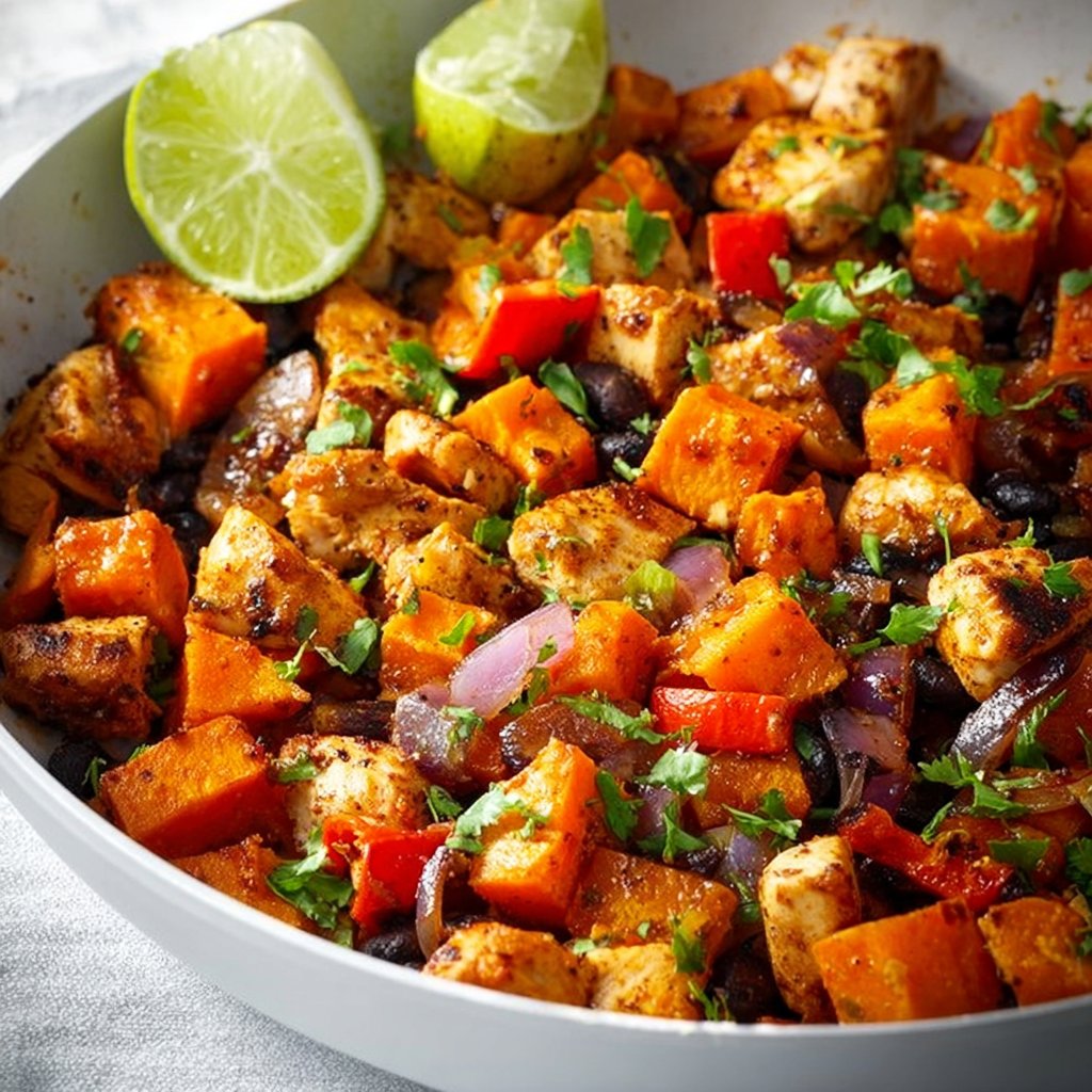 Chili Lime Sweet Potato and Chicken Skillet