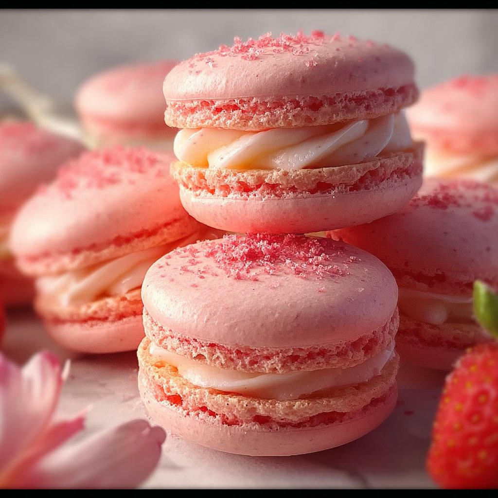Strawberry Cheesecake Macarons