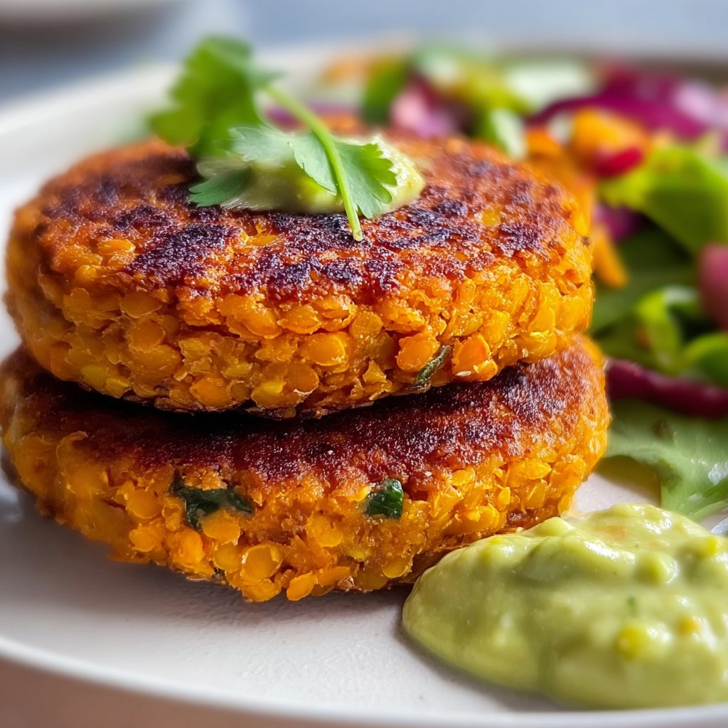 Crispy Sweet Potato and Red Lentil Patties