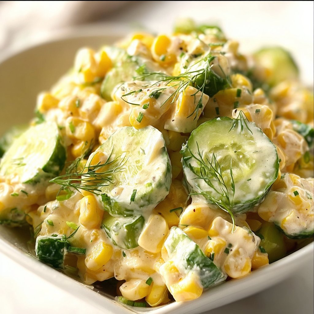 Street Corn Creamy Cucumber Salad