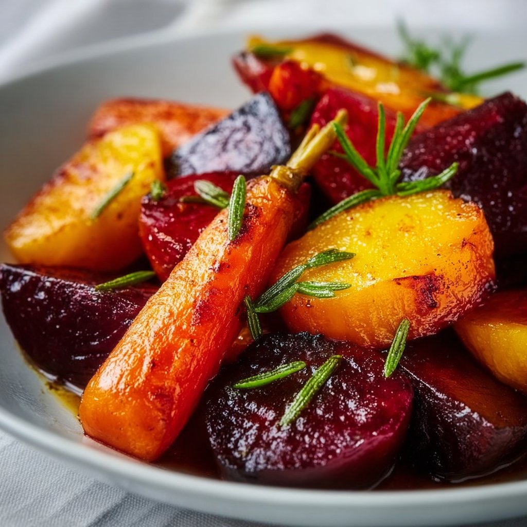 Maple Roasted Beets and Carrots