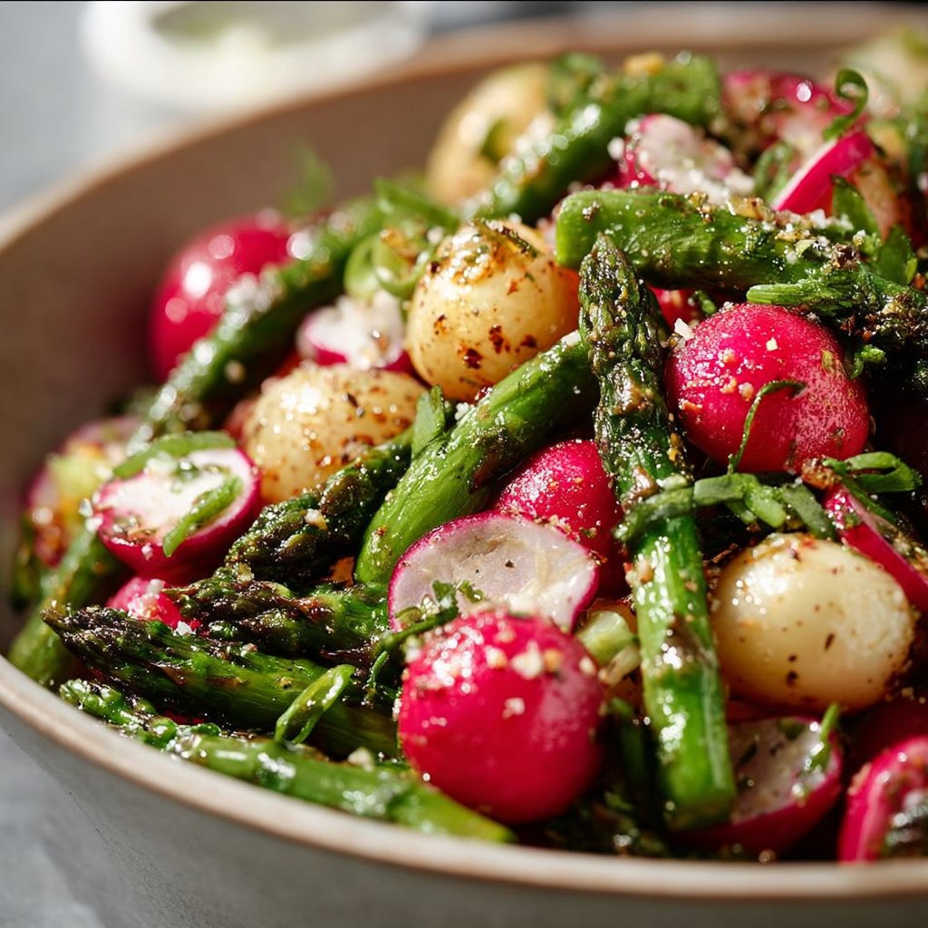 Roasted Asparagus and Radish Salad