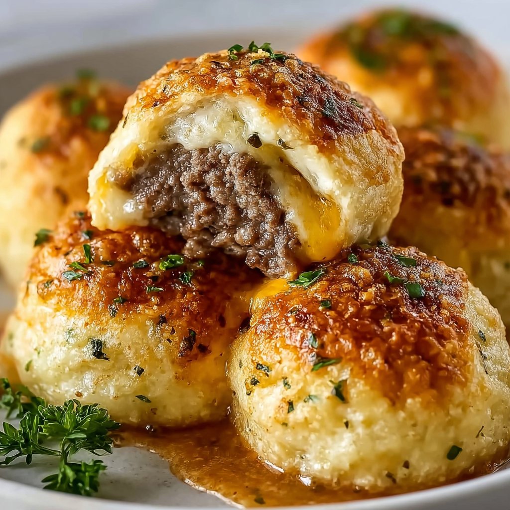 Garlic Parmesan Cheeseburger Bombs Recipe