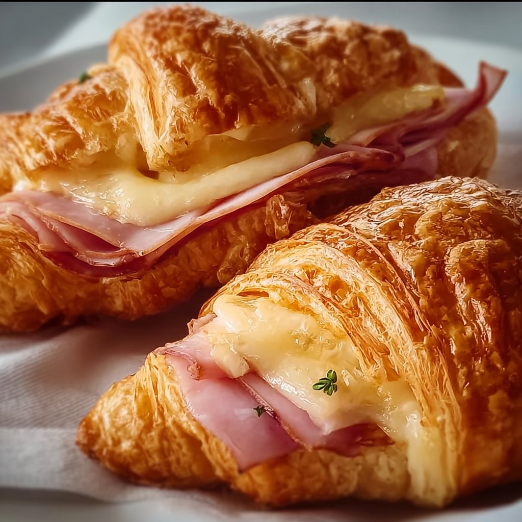 Baked Ham and Cheese Croissants