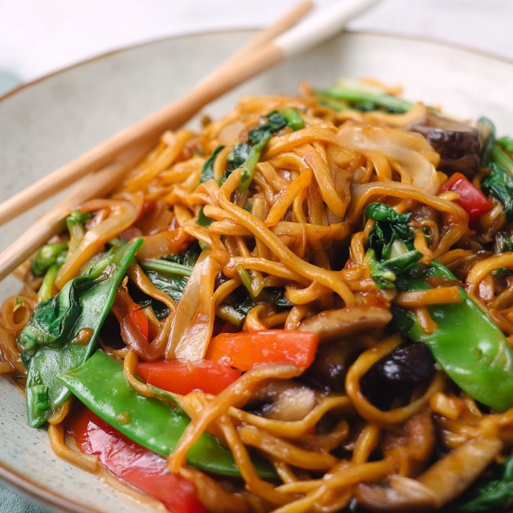 15 Minute Vegan Veggie Lo Mein