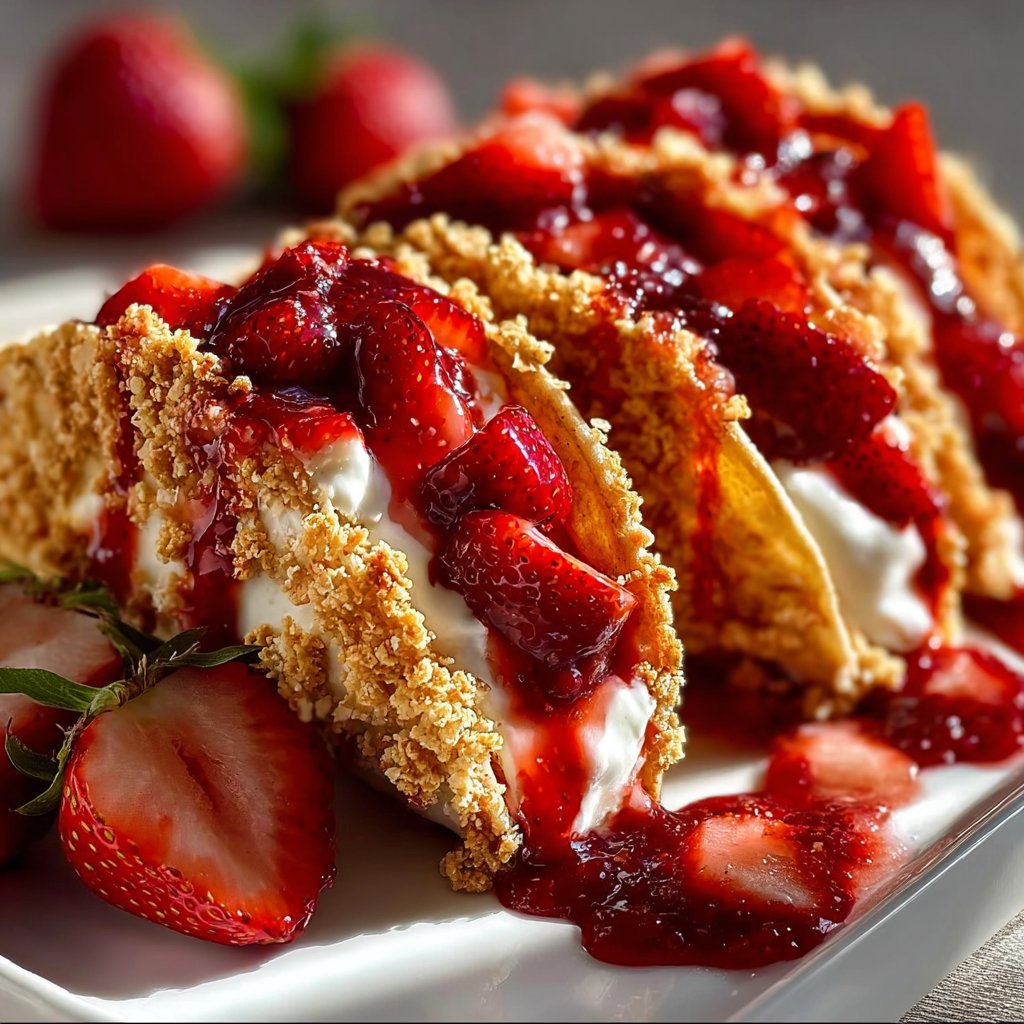 Strawberry Crunch Cheesecake Tacos